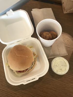 I got the OG burger and dirt balls at Dirt Burger in Des Moines