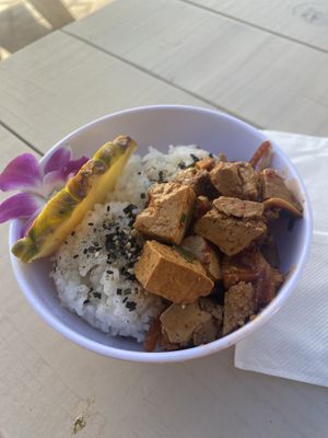 Vegan poke bowl  at Barefoot Beach Cafe in Honolulu