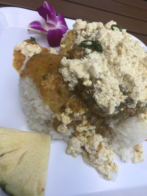 Really bland tofu egg :( at Barefoot Beach Cafe in Honolulu