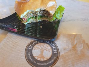 Spicy Black Bean Burger at Copper Branch - Strandherd in Nepean