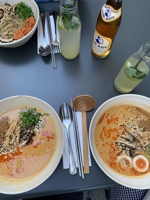 (Left) Vegan Tan Tan Ramen 🍜   at Esskultur - Hummus Bar in Passau