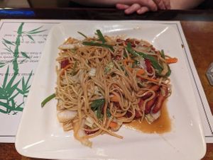 Pork Lo Mein at Veggie Heaven in Denville