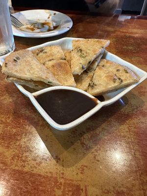Scallion pancakes   at Veggie Heaven in Denville
