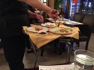 They wrap your peking "duck" tableside. Also delicious. at Veggie Heaven in Denville