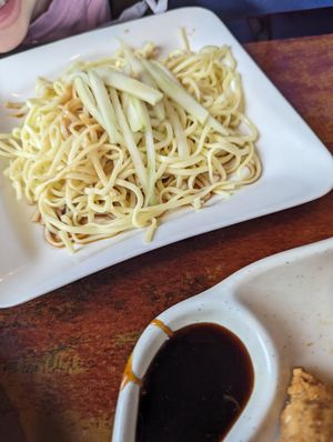 Cold sesame noodles. Very light sauce but it worked. at Veggie Heaven in Denville