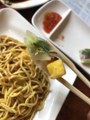 A22 crystal roll ( mango, apple, mint, cucumber and avocado wrapped in rice paper)   at Veggie Heaven in Denville