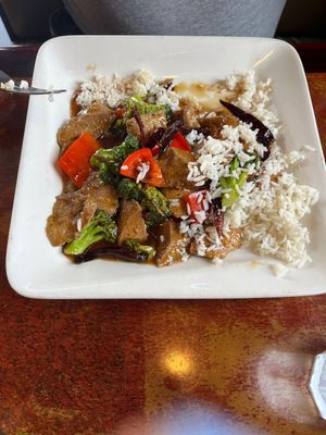 Orange chicken - medium spicy  at Veggie Heaven in Denville