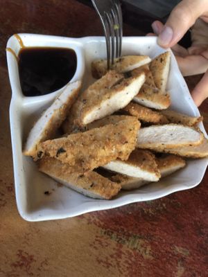 A25 香脆雞crispy soy protein (breaded soy chicken with oregano, basil and rosemary)   at Veggie Heaven in Denville