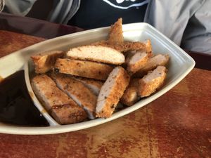 A25 香脆雞crispy soy protein (breaded soy chicken with oregano, basil and rosemary)   at Veggie Heaven in Denville