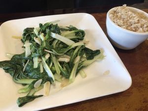 Sautéed baby bokchoy with fresh garlic or ginger   at Veggie Heaven in Denville