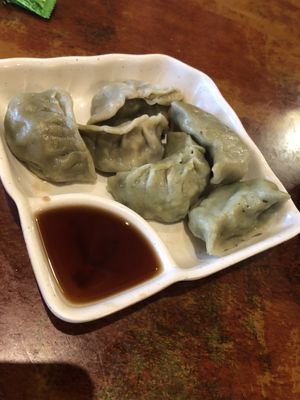 A14 steamed spinach dumplings  at Veggie Heaven in Denville
