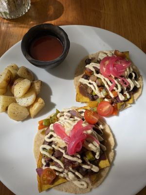 Huevos rancheros  at The Pitted Date in Tulum