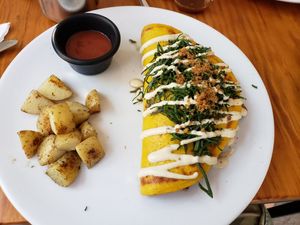 Mushroom Omelette at The Pitted Date in Tulum