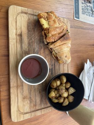 Croissant-Sandwich  at The Pitted Date in Tulum
