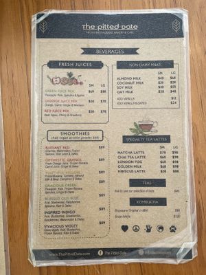 Menu  at The Pitted Date in Tulum