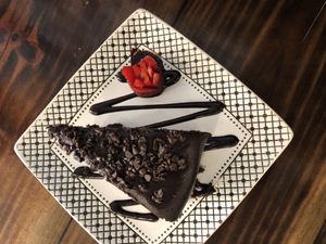 The best chocolate cake in the whole world  at The Pitted Date in Tulum