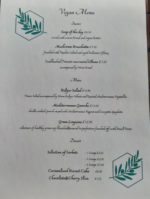 Menu July 2021 at Fern Cottage in Pitlochry