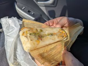 Potato & vegetable tamale at The Tamale Guy in Claremont