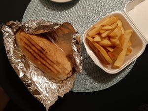 Vegan kebab+fries at Veg4seasons in Warsaw