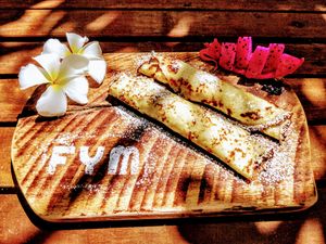 Austrian crepe "Palatschinken" (vegetarian) at FYM in Siem Reap