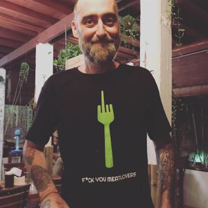 Photo of owner. Love the logo! at FYM in Siem Reap