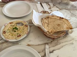 Hummus and pitta  at Cleopatra in Limassol