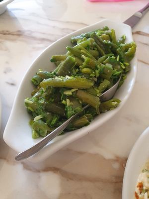 Garlic green beans   at Cleopatra in Limassol