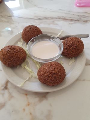 Falafel and tahini  at Cleopatra in Limassol