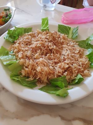 Rice and noodles   at Cleopatra in Limassol