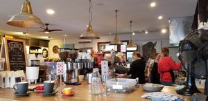 Behind the counter at Seven Monks in Launceston