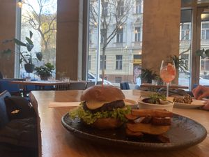 Vegan Burger  at Spojka Karlin in Prague