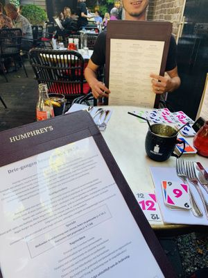 The menu. at Humphrey's  in Zwolle