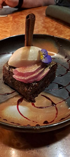 Asian pear toffee pudding at Tattu in Manchester