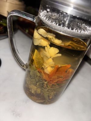 Green tea  at Tattu in Manchester