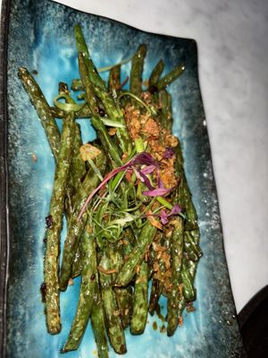 Green vegetables   at Tattu in Manchester