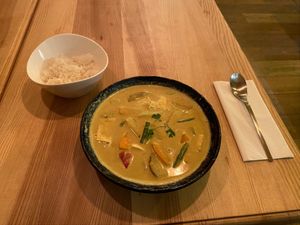 Mist Curry with rice at Mist in Prague