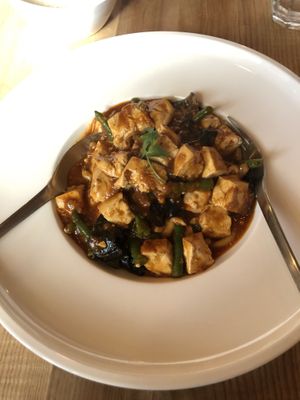 Chinese tofu, I asked for veggies so he added green beans. Flavors were unique.  at Mist in Prague