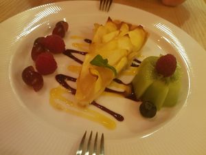 French tart with fruits at Mist in Prague