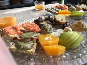 An entire plate of vegan delicacies. at rePlaneta in Lisbon