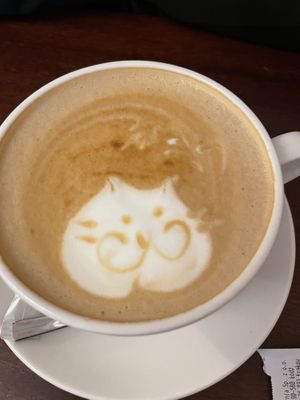 Coffee art  at Cat Café Kociarnia in Krakow
