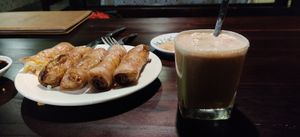 Spring roll and Coconut coffee at Sapa Classic Vegan in Sapa