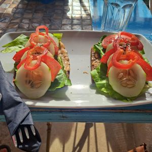 Vegan sandwich at Peter's Pie & Coffee Bar in Herceg Novi