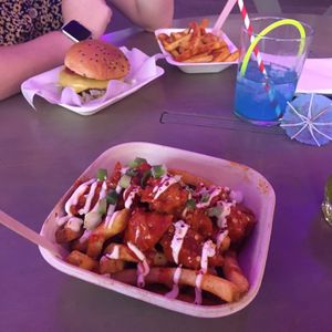 GF buffalo wings loaded fries  at Herbivorous in Sheffield