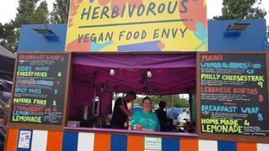 Stall at Vegan Campout at Herbivorous in Sheffield