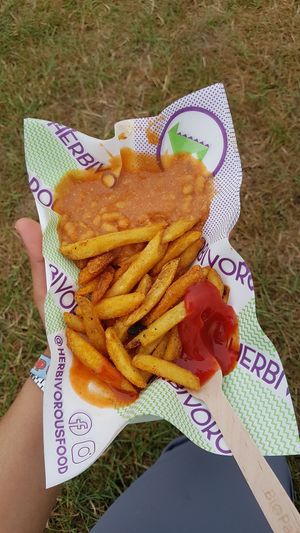 Chips and beans surplus  at Herbivorous in Sheffield