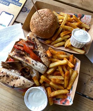 Cheese burger and Philly cheesesteak   at Herbivorous in Sheffield