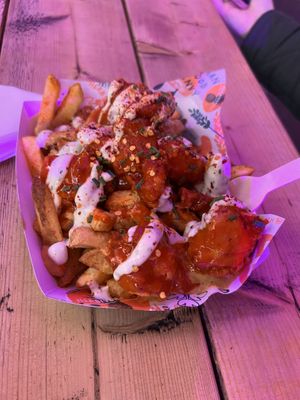 Buffalo Wings and Cheesy Fries  at Herbivorous in Sheffield