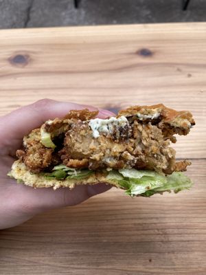 Fried 'Chicken’ Burger  at Herbivorous in Sheffield