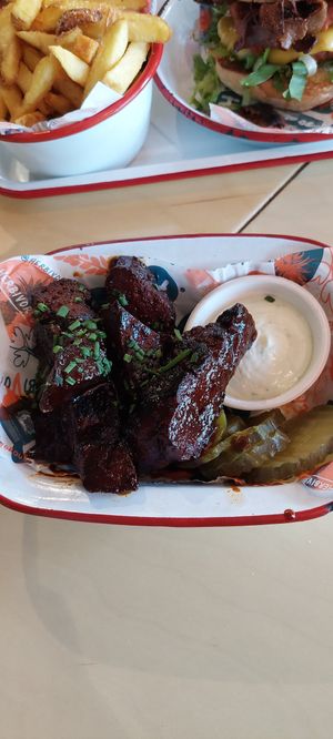 Sticky bbq "ribs" at Herbivorous in Sheffield