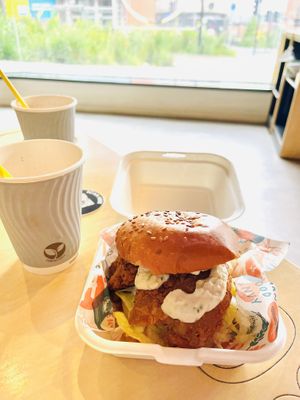 Southern fried burger   at Herbivorous in Sheffield